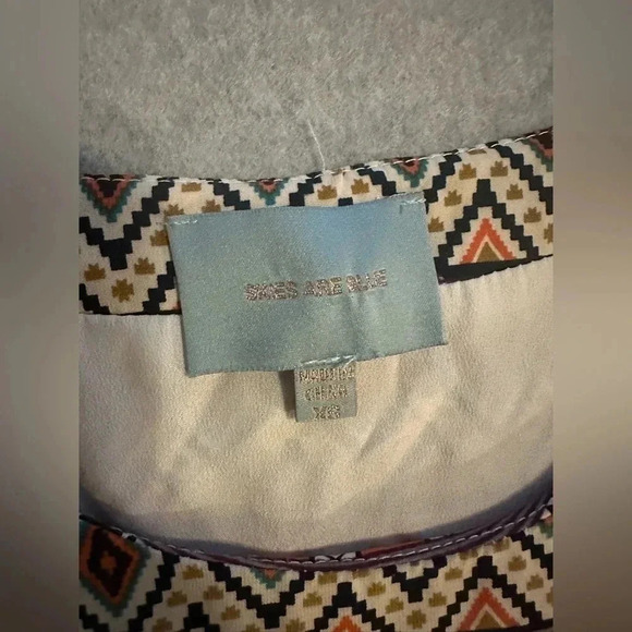 Skies are blue relaxed fit shift dress Aztec cap sleeves size XS - Picture 2 of 5